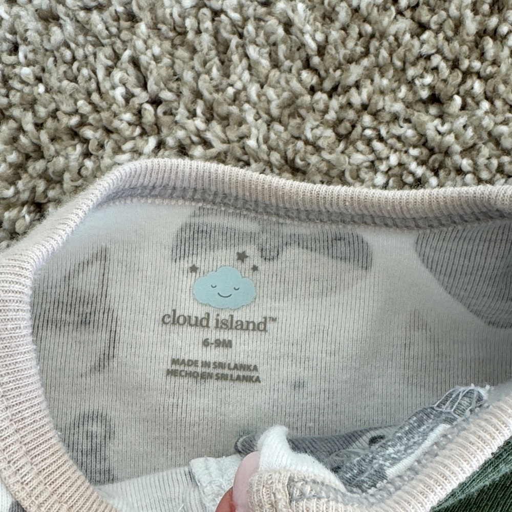 Cloud Island Set of 3 Sleeper Footies 2-Way Zip - Green, White, and Gray - Picture 3 of 6
